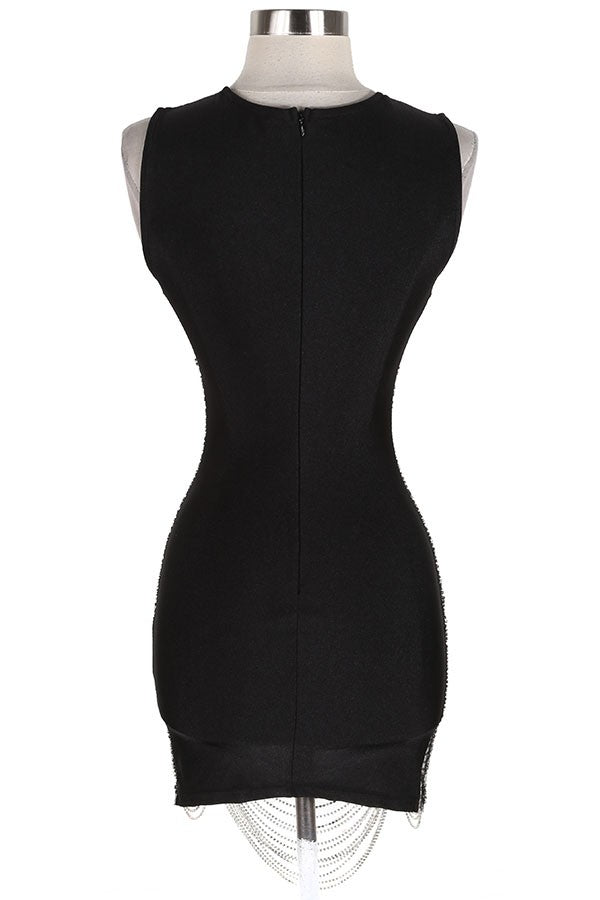 Women's Luxury Crystal Stone Sheer Mesh Mini Dress - photo 4