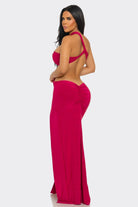 Women's Elara Studio One Shoulder Cutout Column Gown – side view