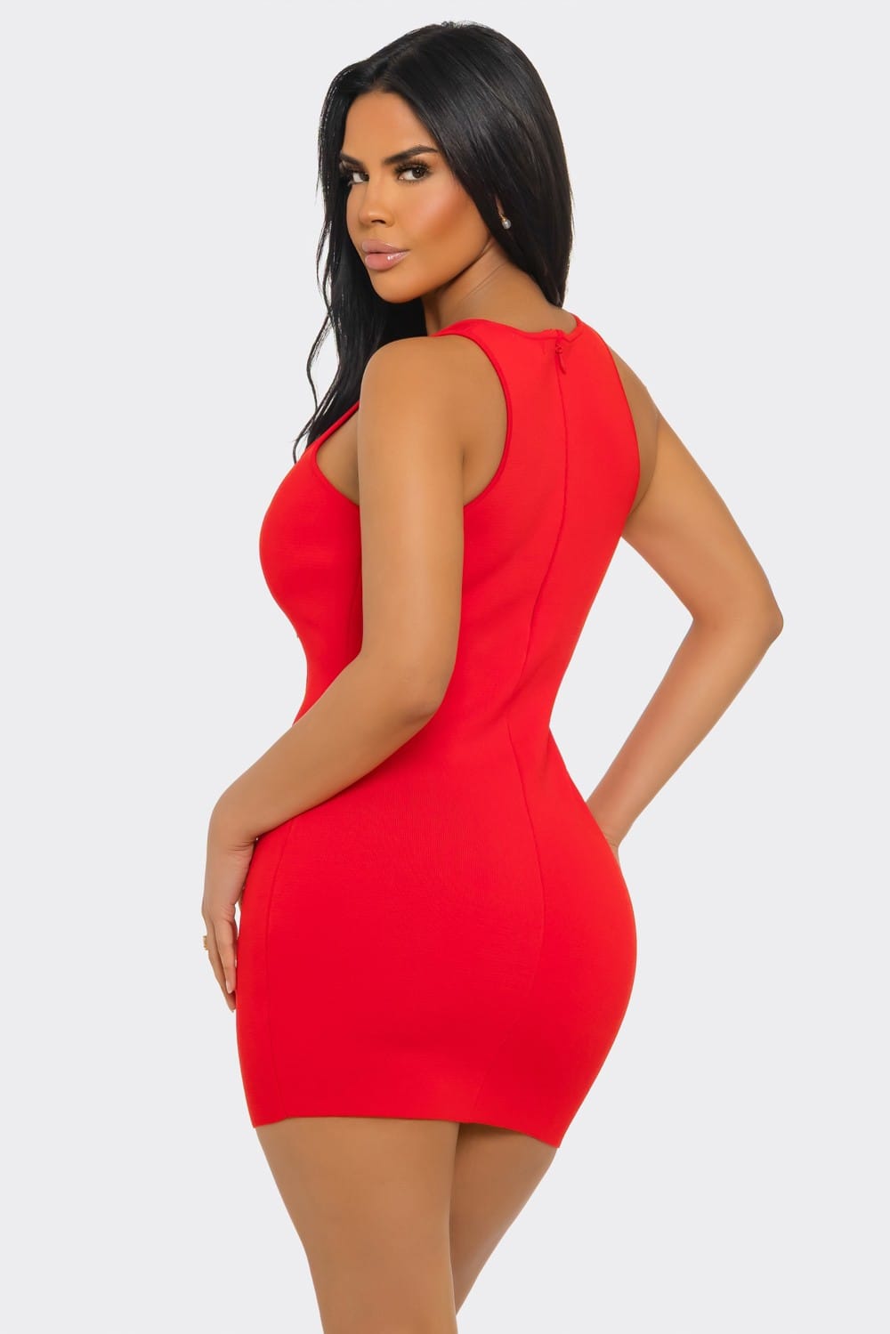 Women's Moda Vita Floral Cutout Knit Mini Dress – side view
