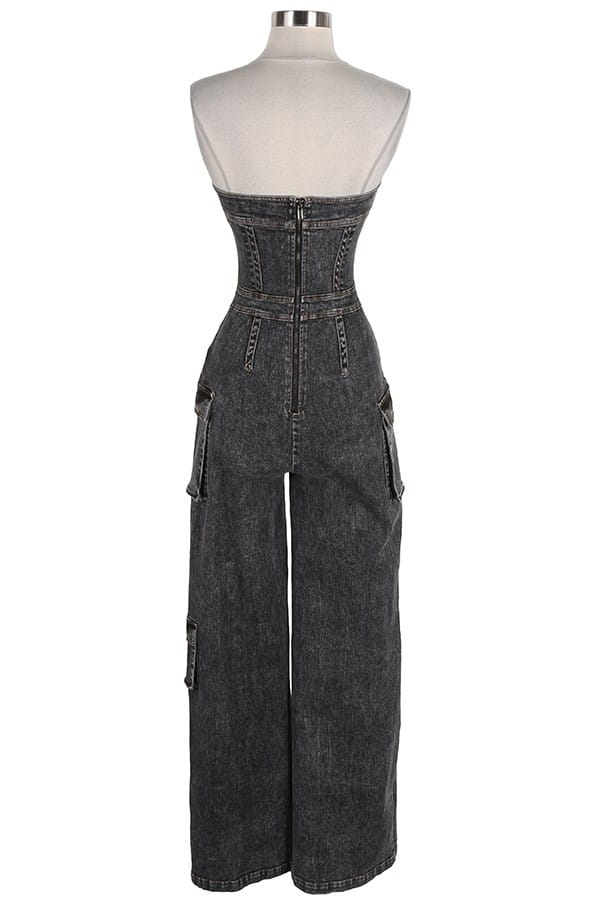 Women's Strapless Cutout Fitted Jumpsuit - photo 3