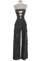 Women's Strapless Cutout Fitted Jumpsuit