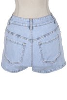 Women's Graphic Patch Light Wash Denim Shorts - photo 3
