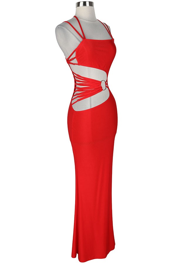 Women's Strapless Side Cutout Bodycon Maxi Dress - photo 2