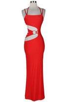 Women's Strapless Side Cutout Bodycon Maxi Dress