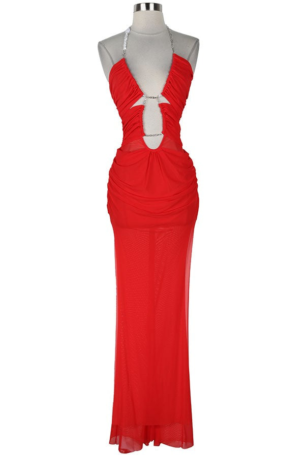 Women's Halter Bodycon Maxi Gown - photo 2