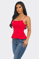 Women's Skyline Poplin Stretch Corset Square Neck Cami Top – back view