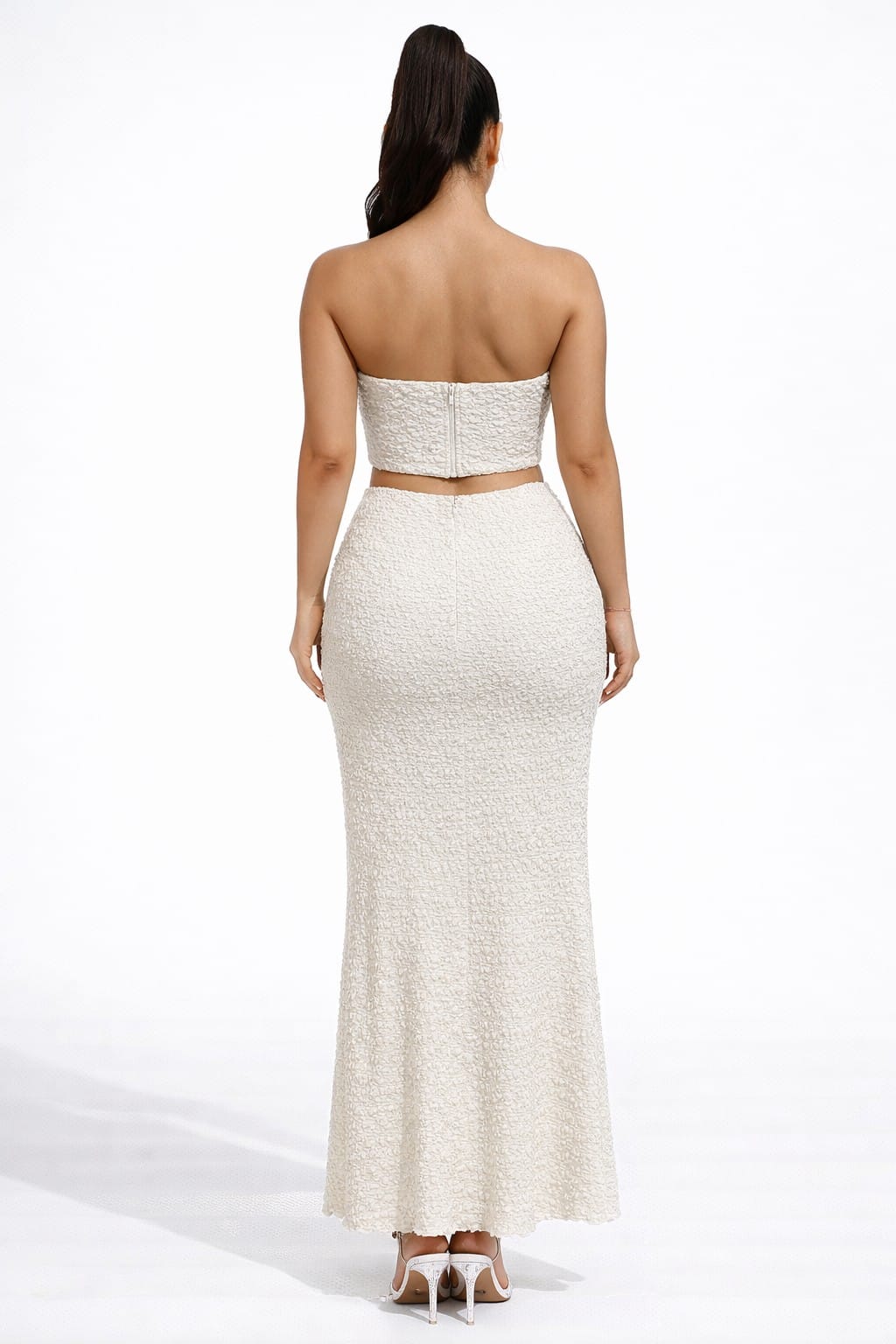 Women's Mint Elan Sculpt Strapless Cutout Mermaid Skirt Set – detail view