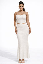 Women's Mint Elan Sculpt Strapless Cutout Mermaid Skirt Set – back view