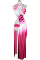 Women's pink combo ombre halter cutout slit maxi dress - photo 3