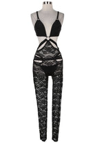 Women's Lace Plunge O-Ring Strap Jumpsuit