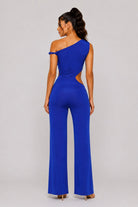 Women's After Midnight Cowl Neck Halter Flare Leg Jumpsuit – detail view