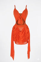 Women's Cutout Ruched Sheer Overlay Mini Dress - photo 2