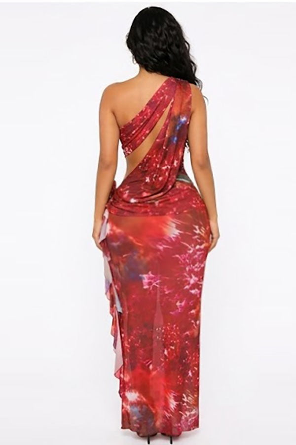Women's Tie-Dye One-Shoulder Maxi Dress - photo 3