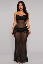 Women's Sheer Mesh Rope Detail Overlay Maxi Dress - photo 2