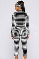 Women's Houndstooth Mock Neck Top & Capri Pants Set - photo 4