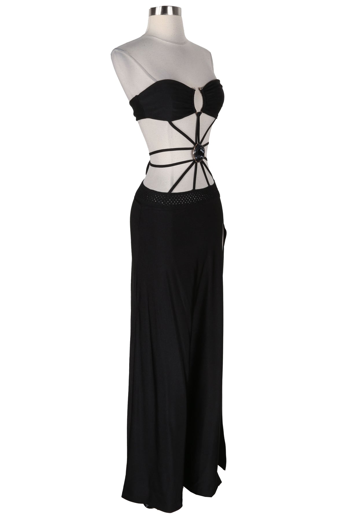 Women's Strapless Cutout Side Slit Maxi Dress - photo 4
