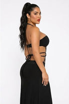 Women's Strapless Cutout Side Slit Maxi Dress - photo 3