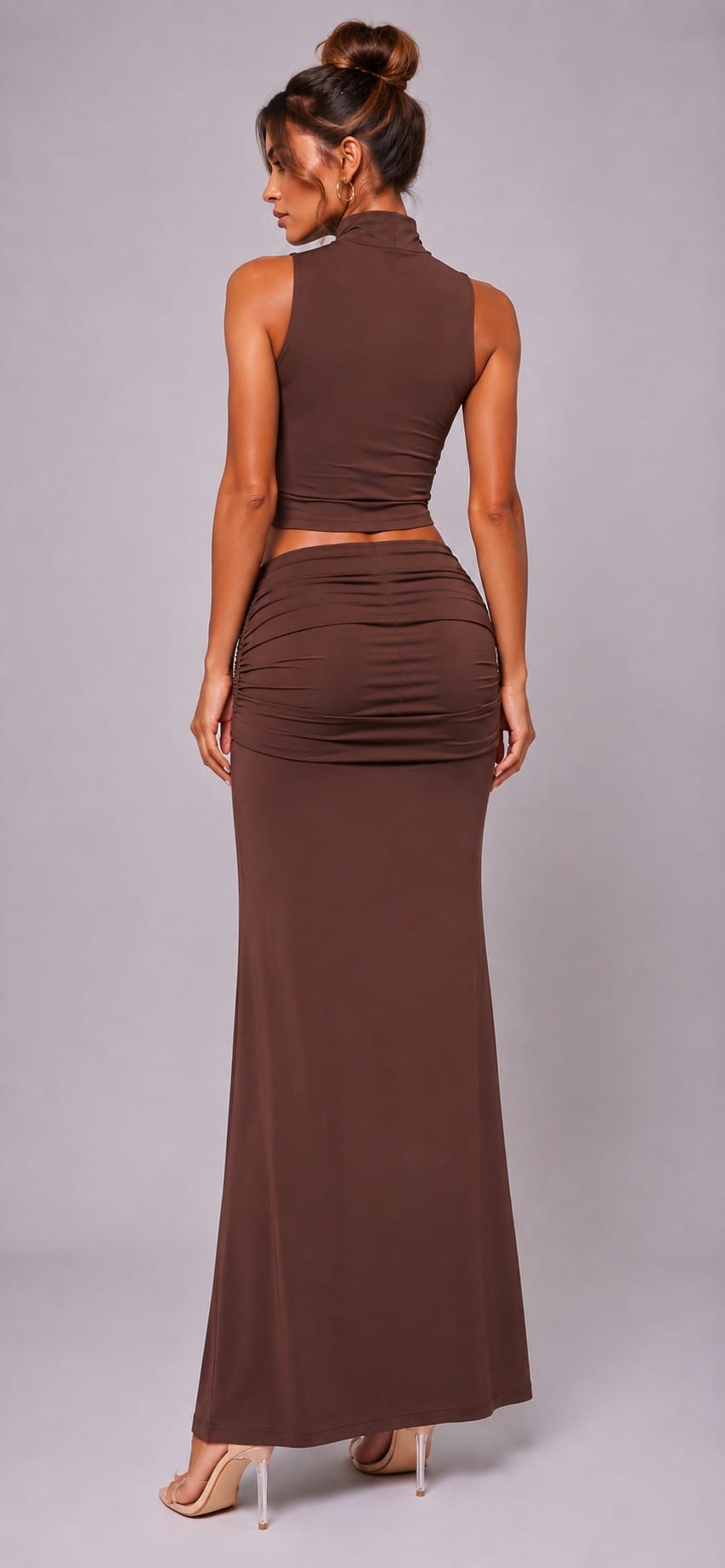 Women's Off-White Monaco After Dark Ruched Maxi Skirt Set – detail view