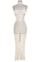 Women's Crochet Star Cup Halter Open-Knit Maxi Dress - photo 4