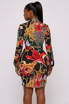 Women's Baroque Leopard Print Long Sleeve Wrap Mini Dress - photo 3