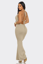 Women's Aurelia Luxe Halter Knit Lurex Gown – back view