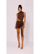 Women's Midnight Riviera Ruched Cutout Mini Dress – side view