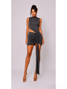 Women's Midnight Riviera Ruched Cutout Mini Dress – front view