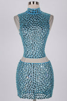 Women's Sequin Mock Neck Crop Top & Mini Skirt Set - photo 4