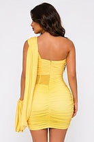 Women's Strapless Ruched Mesh Cutout Mini Dress - photo 3