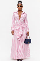 Pinstripe shirt dress front