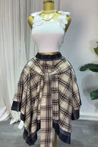 Plaid skirt tie knot detail