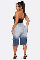 Women's Ombre Wash Cargo Denim Bermuda Shorts - photo 3