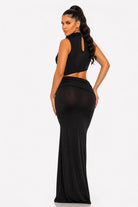 Women's Burgundy Sculpted Siren Cutout Mermaid Gown – detail view