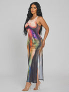 Women's Body Art Side Slit Maxi Dress – front view