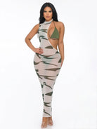 Women's Olive Sculpted Siren Bra Top & Pants Set – side view