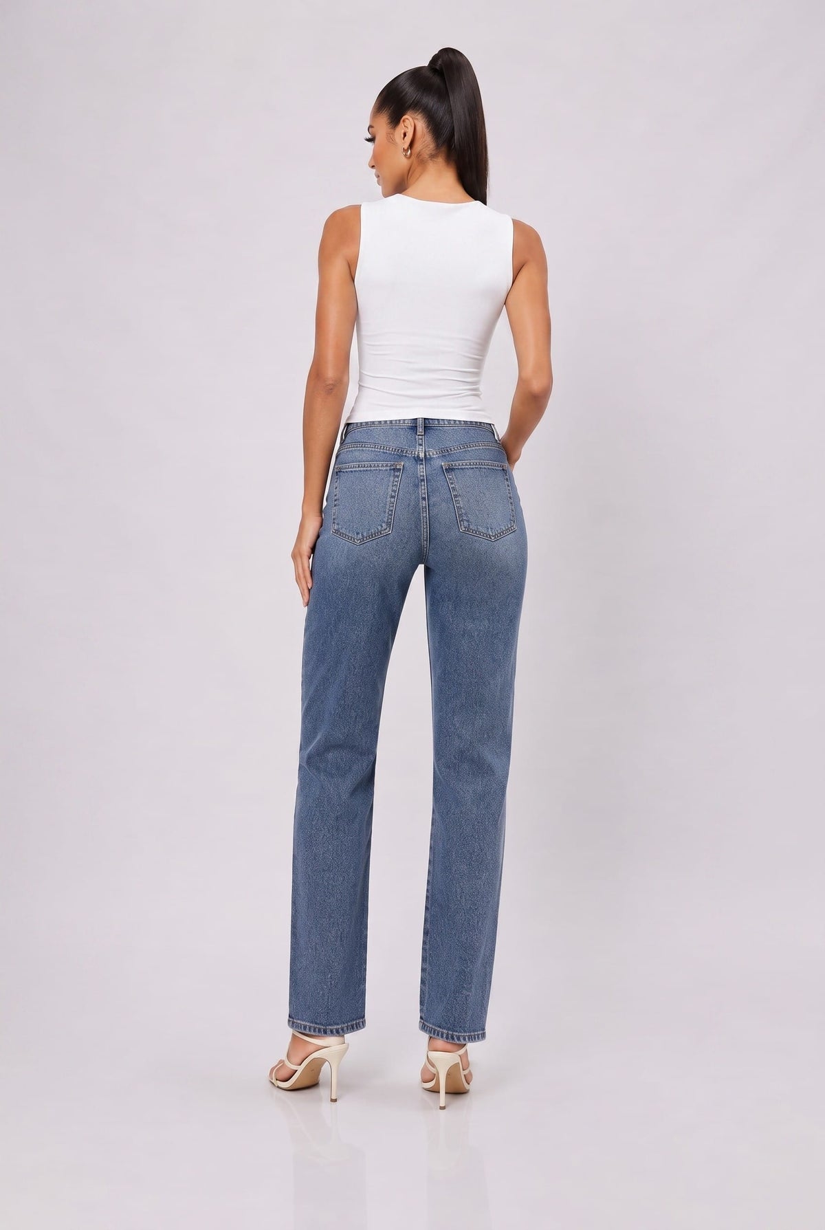 Women's Sculpted Corset Button-Front Top – full-length view