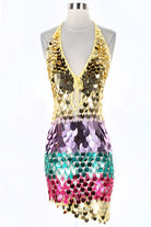 Women's Ombre Sequin Halter Neck Mini Dress - photo 4