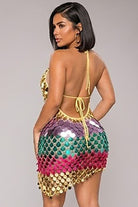 Women's Ombre Sequin Halter Neck Mini Dress - photo 3