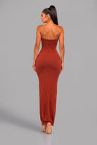 Women's Solara Twist Cutout Column Gown – back view