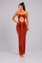 Women's Solara Twist Cutout Column Gown – side view