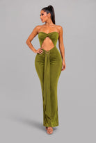 Women's Solara Twist Cutout Column Gown – front view