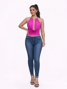 Women's Midnight Muse Draped Halter Top – side view
