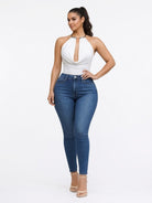 Women's Midnight Muse Draped Halter Top – front view