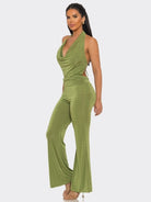 Women's Eclipse Draped Neck Wide Leg Jumpsuit – full-length view