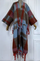Plaid cardigan styled