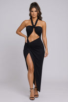 Women's Éclipse Versa Multiway Cutout High Slit Maxi Dress – front view