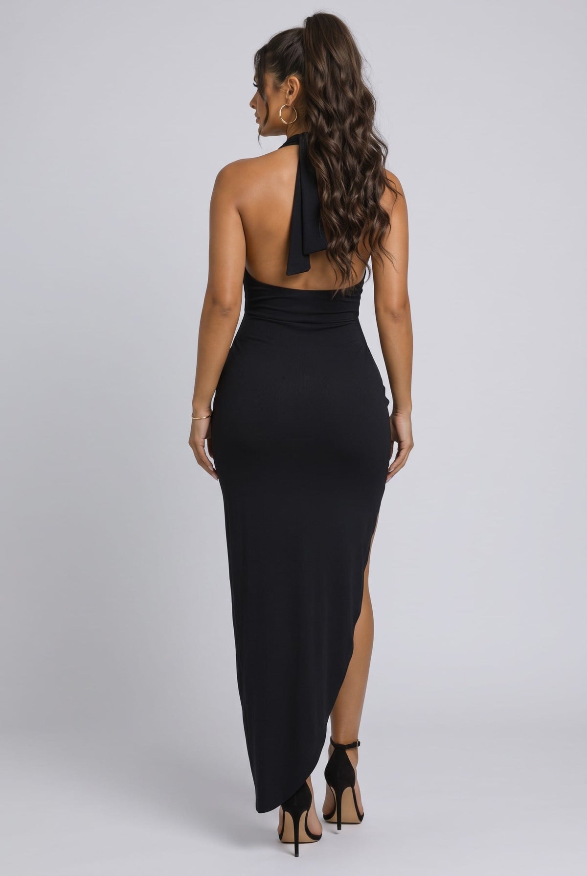 Women's Éclipse Versa Multiway Cutout High Slit Maxi Dress – detail view
