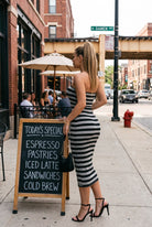 Women's Lunar Stripe Tube Midi Dress – back view