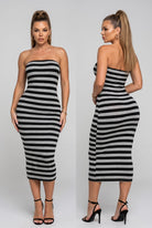 Women's Lunar Stripe Tube Midi Dress – detail view