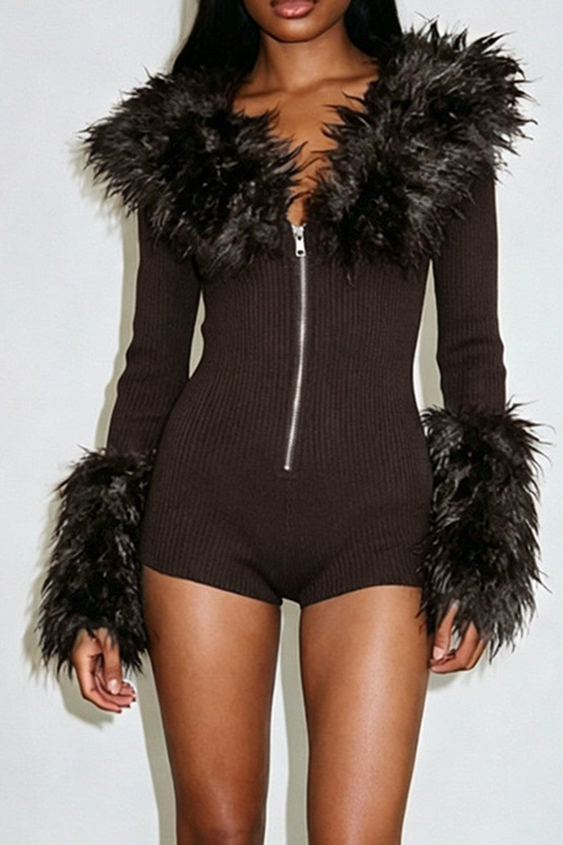Knit romper front